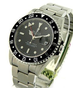 GMT - Master II 40mm in Steel with Black Bezel on Oyster Bracelet with Black Dial with Luminous Style Markers