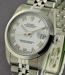 Steel - Mid Size - Datejust - 31mm - Smooth Bezel Jubilee Bracelet  - White Roman Dial