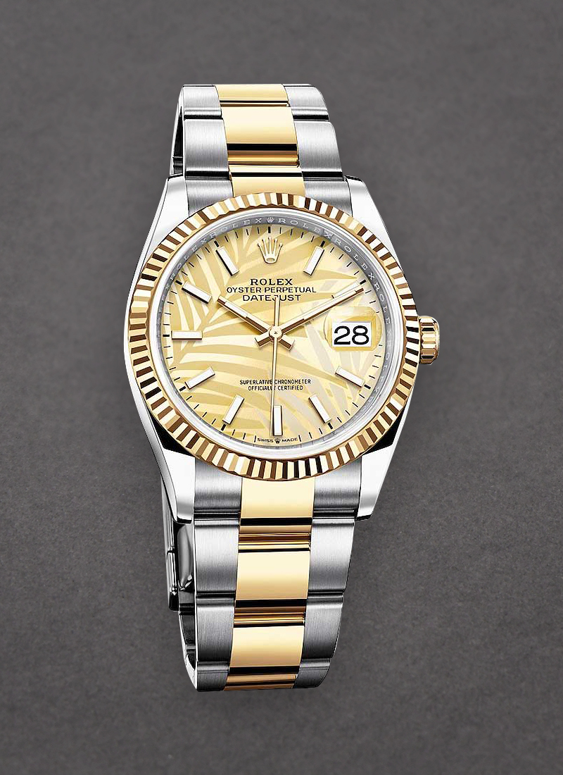 Pre-Owned Rolex Datejust 36mm in Steel with Yellow Gold Fluted Bezel