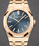 Royal Oak 41mm Automatic 50th Anniversary in Rose Gold on Rose Gold Bracelet with Blue Dial