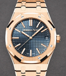 Royal Oak 41mm Automatic in Rose Gold on Rose Gold Bracelet with Blue Dial