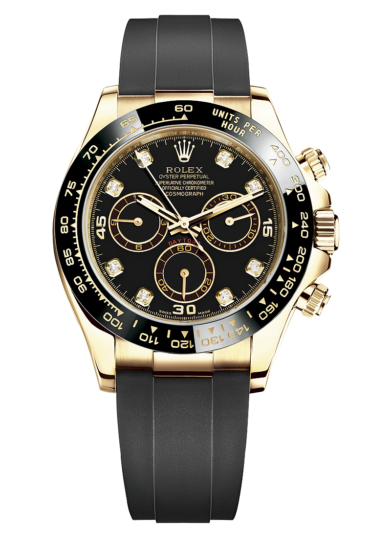 Pre-Owned Rolex Daytona Cosmograph in Yellow Gold with Black Bezel