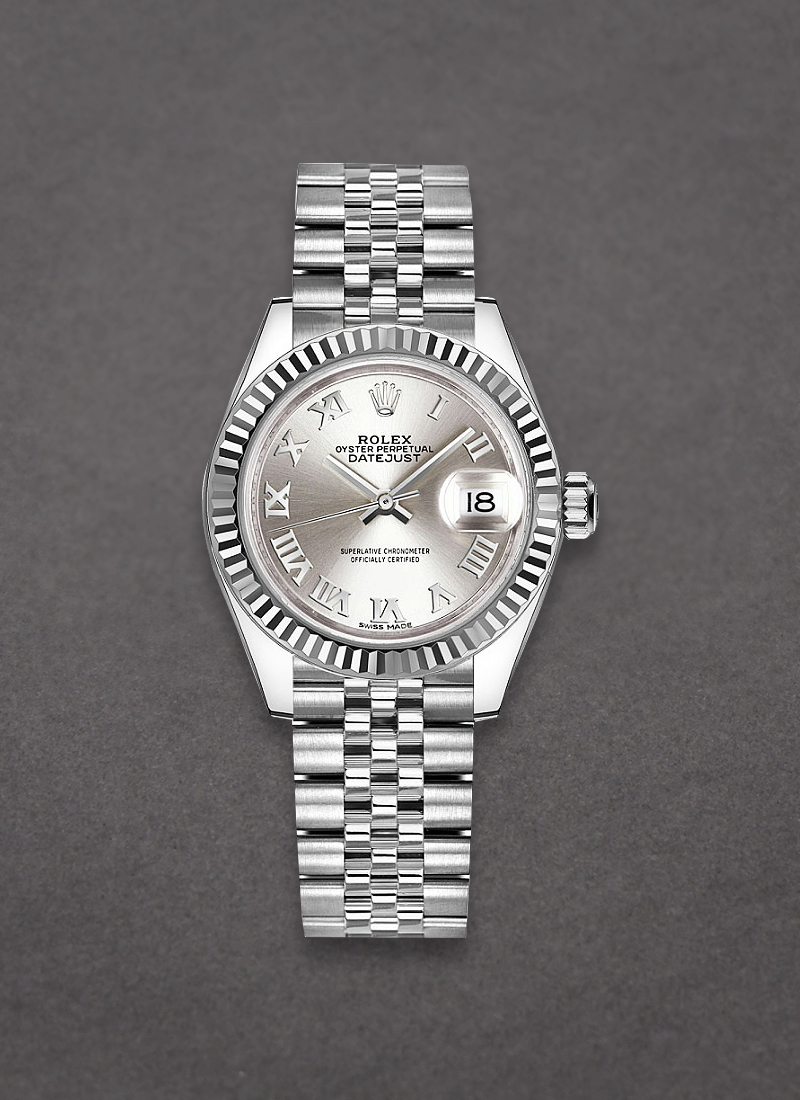 Pre-Owned Rolex Ladies Datejust 28mm in Steel with Fluted Bezel