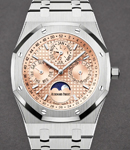 Royal Oak Perpetual Calendar 41mm in Titanium on Titanium Bracelet with Salmon Dial