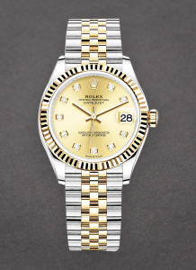 Pre-Owned Rolex 278273 Mid Size Datejust 31mm in Steel with Yellow Gold Fluted Bezel 278273