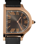 Cloche de Cartier Manual in Rose Gold on Black Alligator Leather Strap with Grey Dial