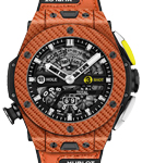 Big Bang Unico Golf Orange 45mm in Carbon Fiber on Orange and Black Strap with Skeleton Dial