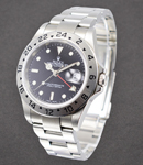 Explorer II 40mm with Non-Engraved Bezel on Oyster Bracelet with Black Dial