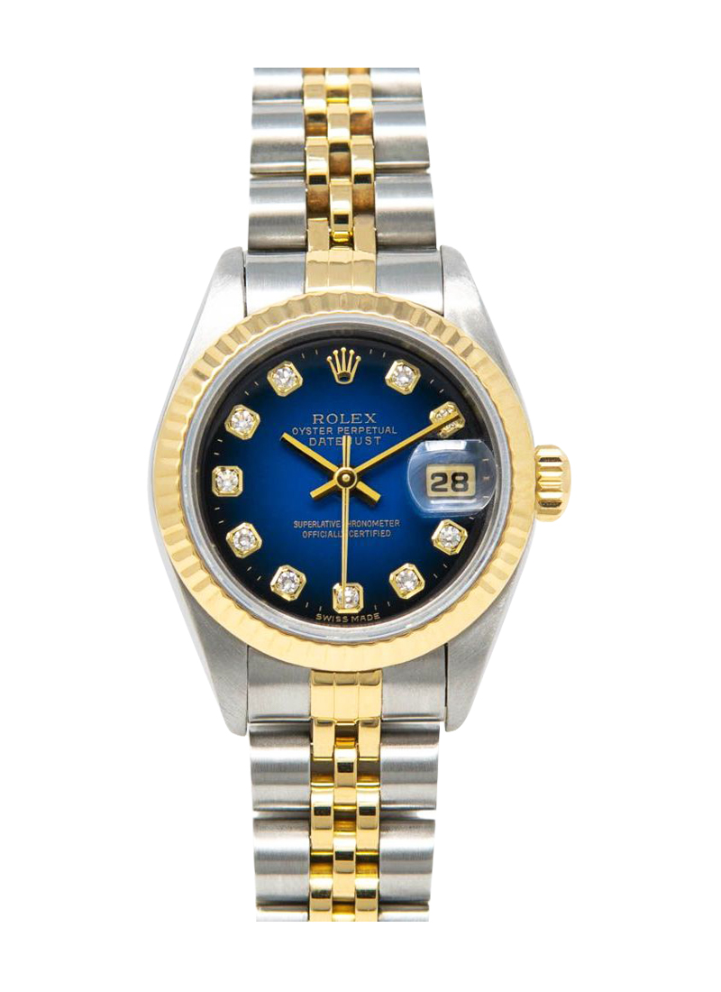 Pre-Owned Rolex Datejust Ladys 26mm in Steel with Yellow Gold Fluted Bezel