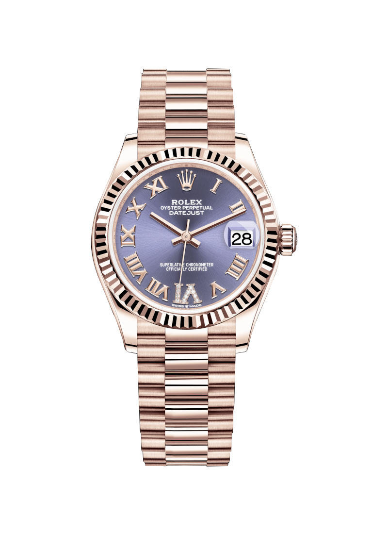 Pre-Owned Rolex DateJust Mid Size in Rose Gold with Fluted Bezel