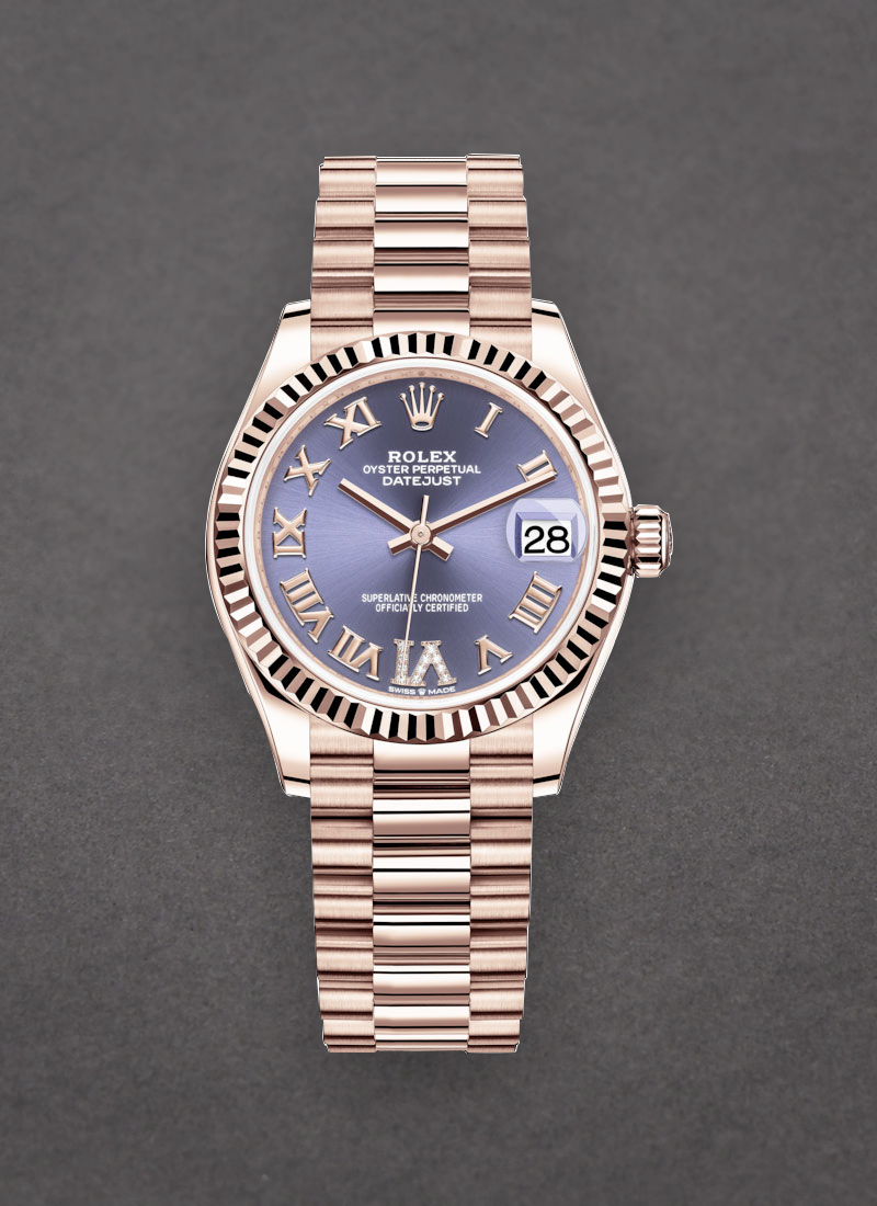 Pre-Owned Rolex DateJust Mid Size in Rose Gold with Fluted Bezel