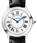 Ronde Must De 29mm in Steel on Black Calfskin Leather Strap with Silver Dial