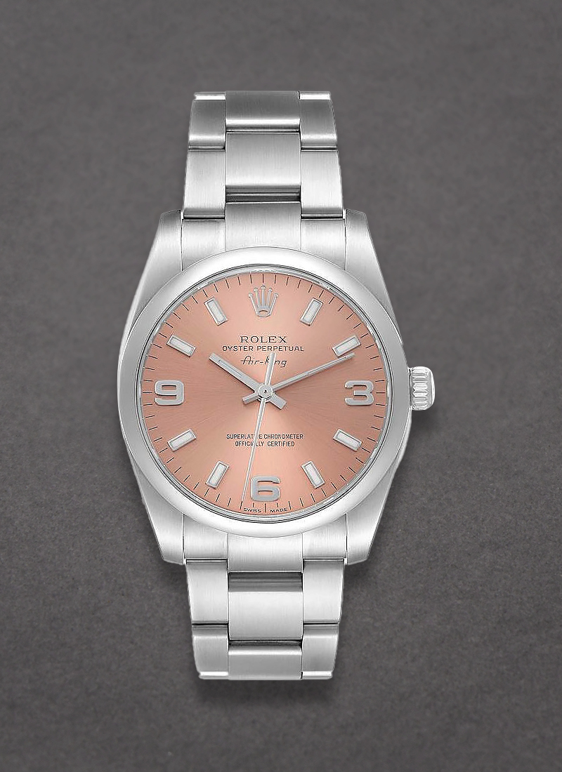 Pre-Owned Rolex New Style Air King in Steel with Smooth Bezel