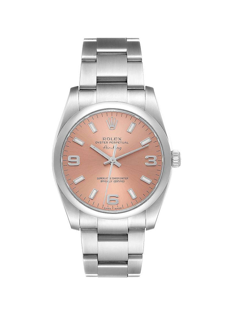 Pre-Owned Rolex New Style Air King in Steel with Smooth Bezel