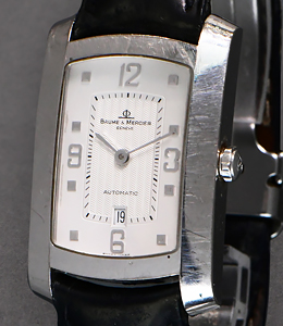 Baume & Mercier Hampton Milleis Large Size White Gold with Silver dial on Strap