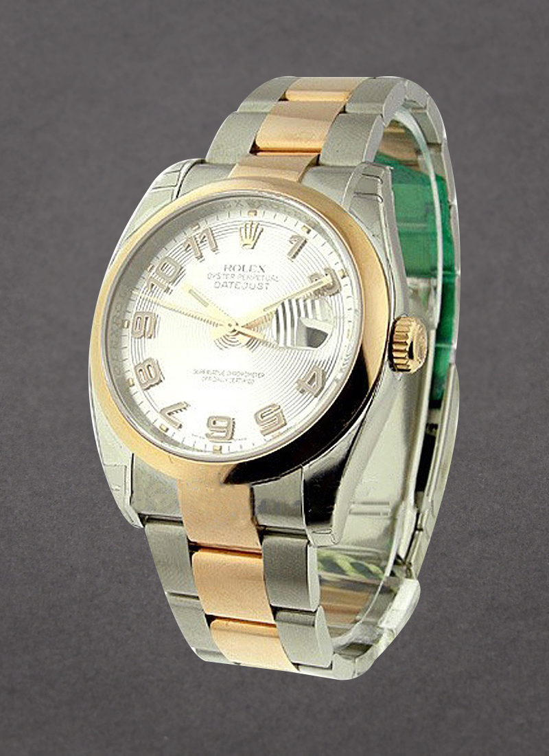 Pre-Owned Rolex Datejust 36mm in Steel with Rose Gold Smooth Bezel