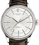 Cellini Time in White Gold on Strap with Rhodium Stick Dial