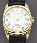 Cellini Danaos in Yellow Gold on Strap with White Arabic Dial