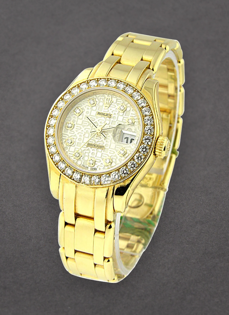 Pre-Owned Rolex Masterpiece Lady's in Yellow Gold with 32 Diamond Bezel