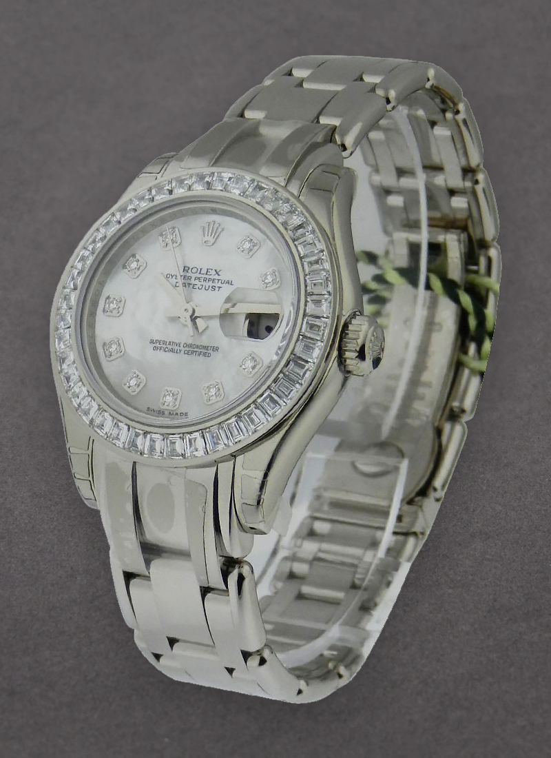 Pre-Owned Rolex Masterpiece in White Gold with Baguette Diamond Bezel