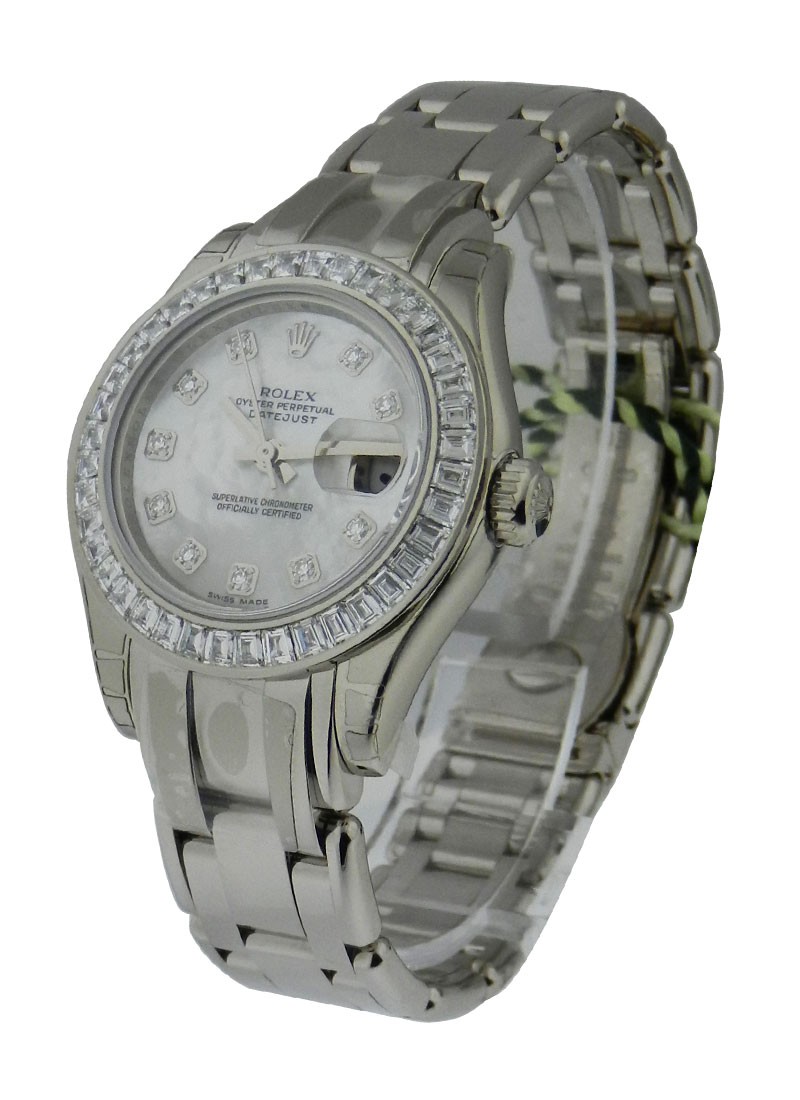 Pre-Owned Rolex Masterpiece in White Gold with Baguette Diamond Bezel