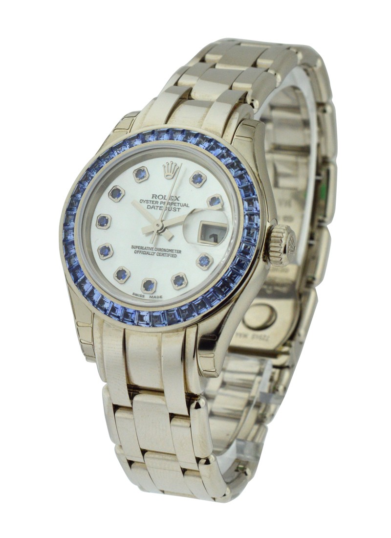 Pre-Owned Rolex Masterpiece Lady in White Gold with Baguette Diamond Bezel
