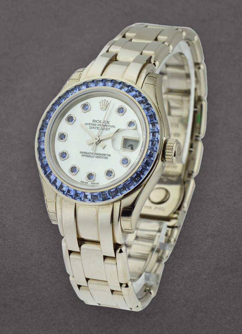 Pre-Owned Rolex Masterpiece Lady in White Gold with Baguette Diamond Bezel