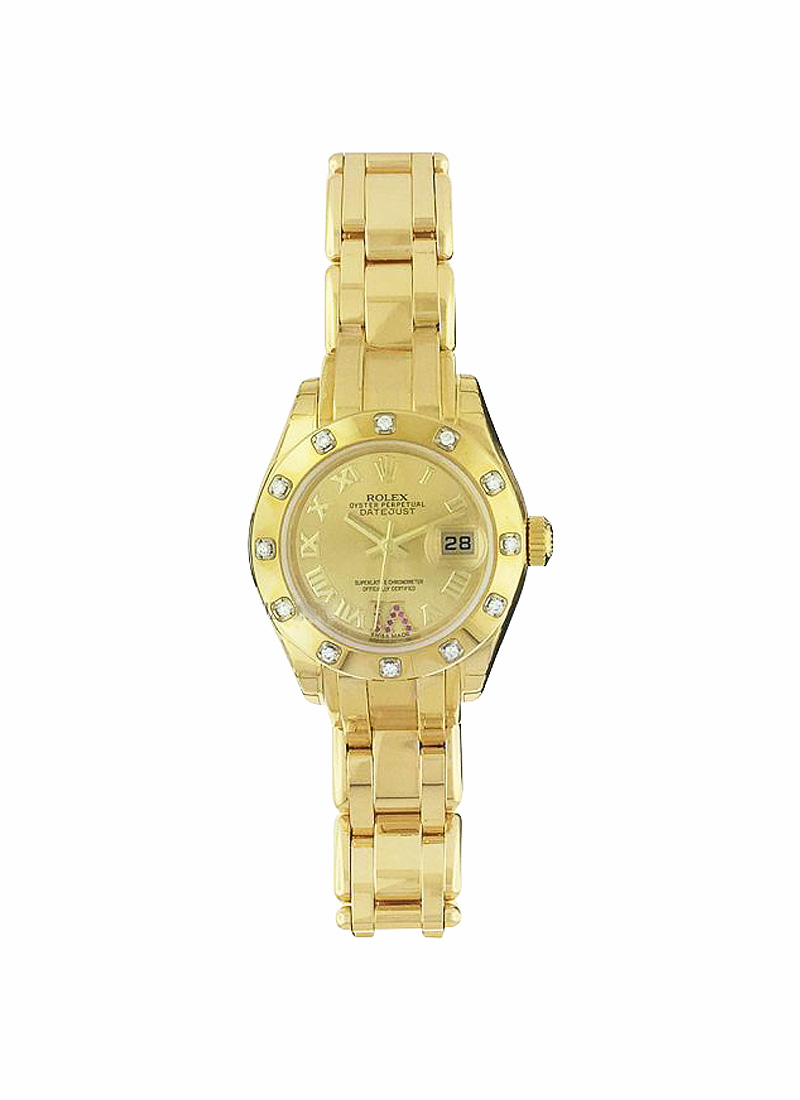 Pre-Owned Rolex DateJust Masterpeice Lady in Yellow Gold with 12 Diamond Bezel