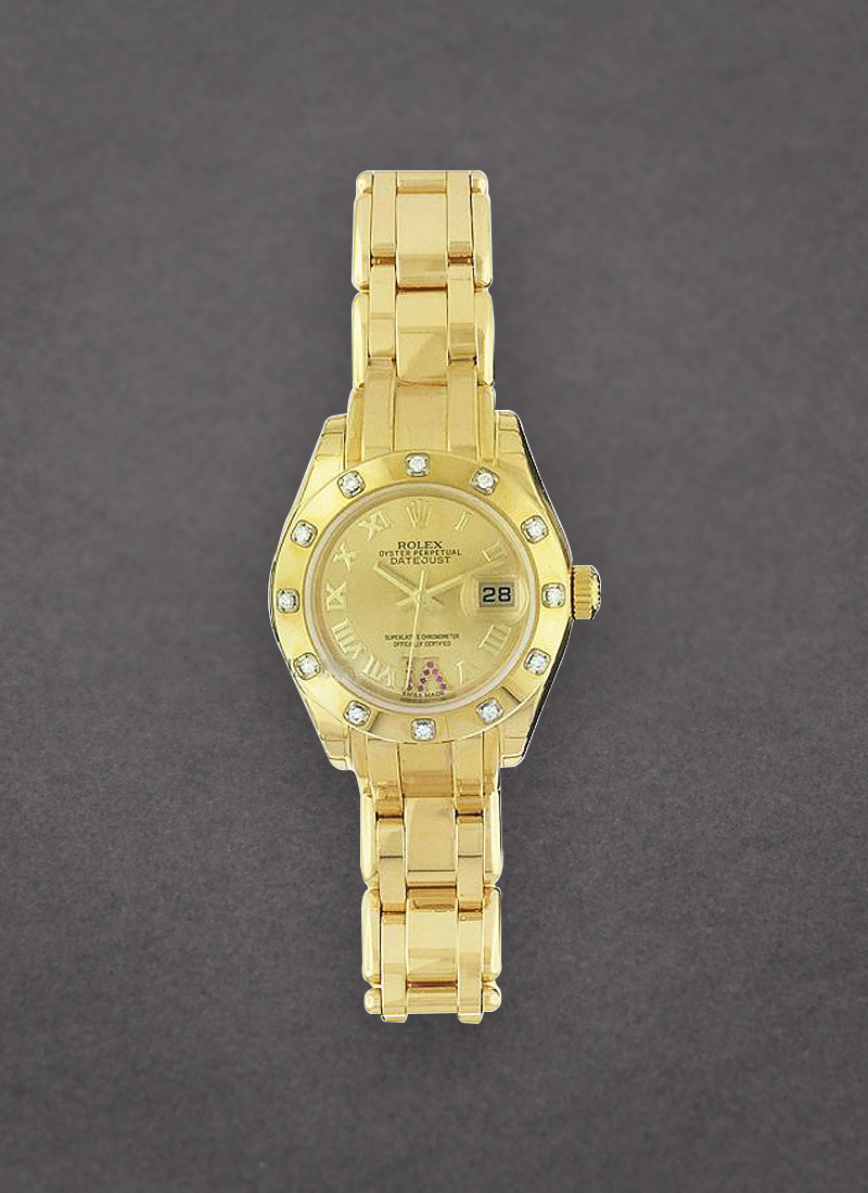 Pre-Owned Rolex DateJust Masterpeice Lady in Yellow Gold with 12 Diamond Bezel