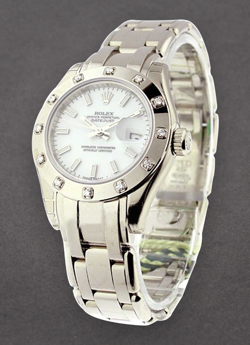 Pre-Owned Rolex Masterpiece 29mm in White Gold with 12 Diamond Bezel