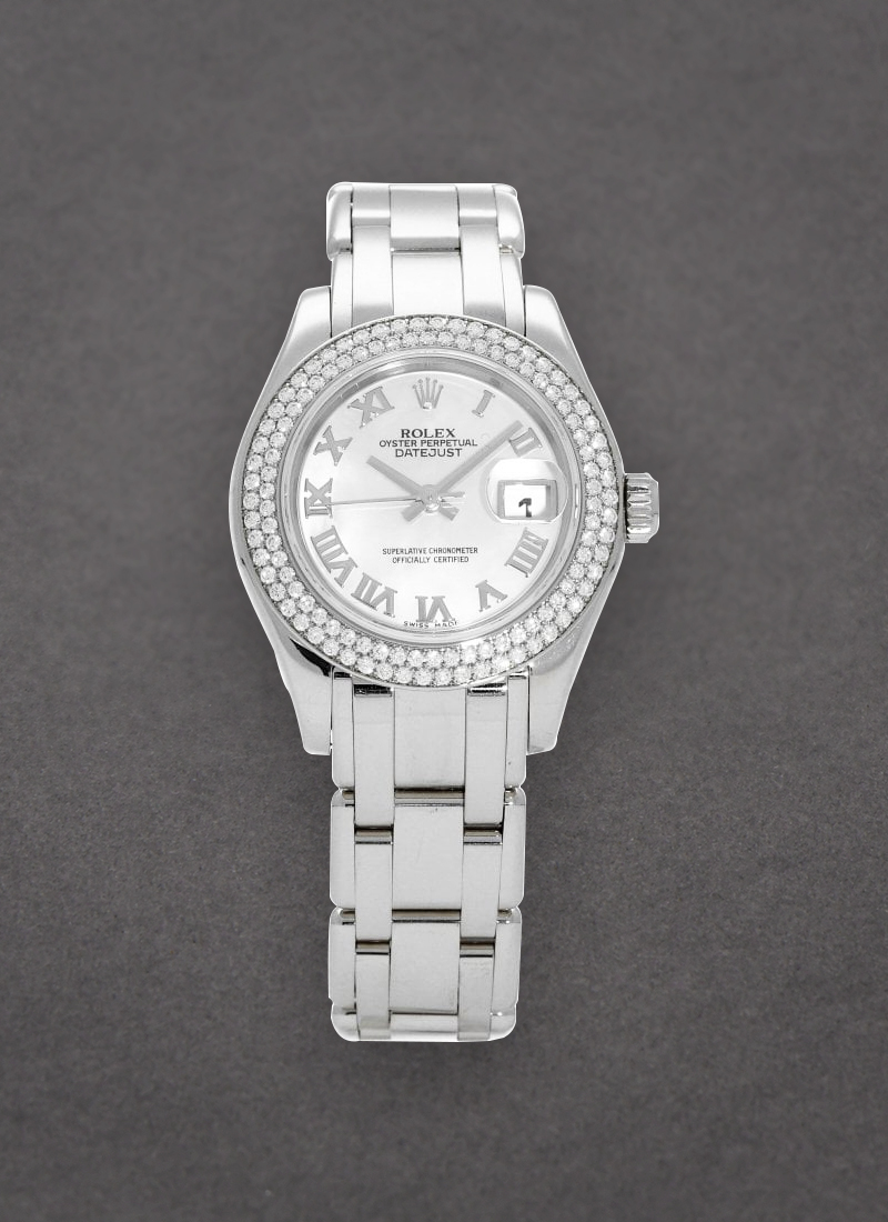 Pre-Owned Rolex Masterpiece Pearlmaster in White Gold with 2 Row Diamond Bezel