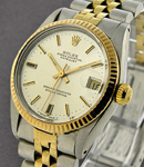 Mid Size - Datejust - 2-Tone - Fluted Bezel on Jubilee Bracelet with Silver Stick Dial