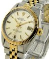 Mid Size - Datejust - 2-Tone - Fluted Bezel on Jubilee Bracelet with Silver Stick Dial