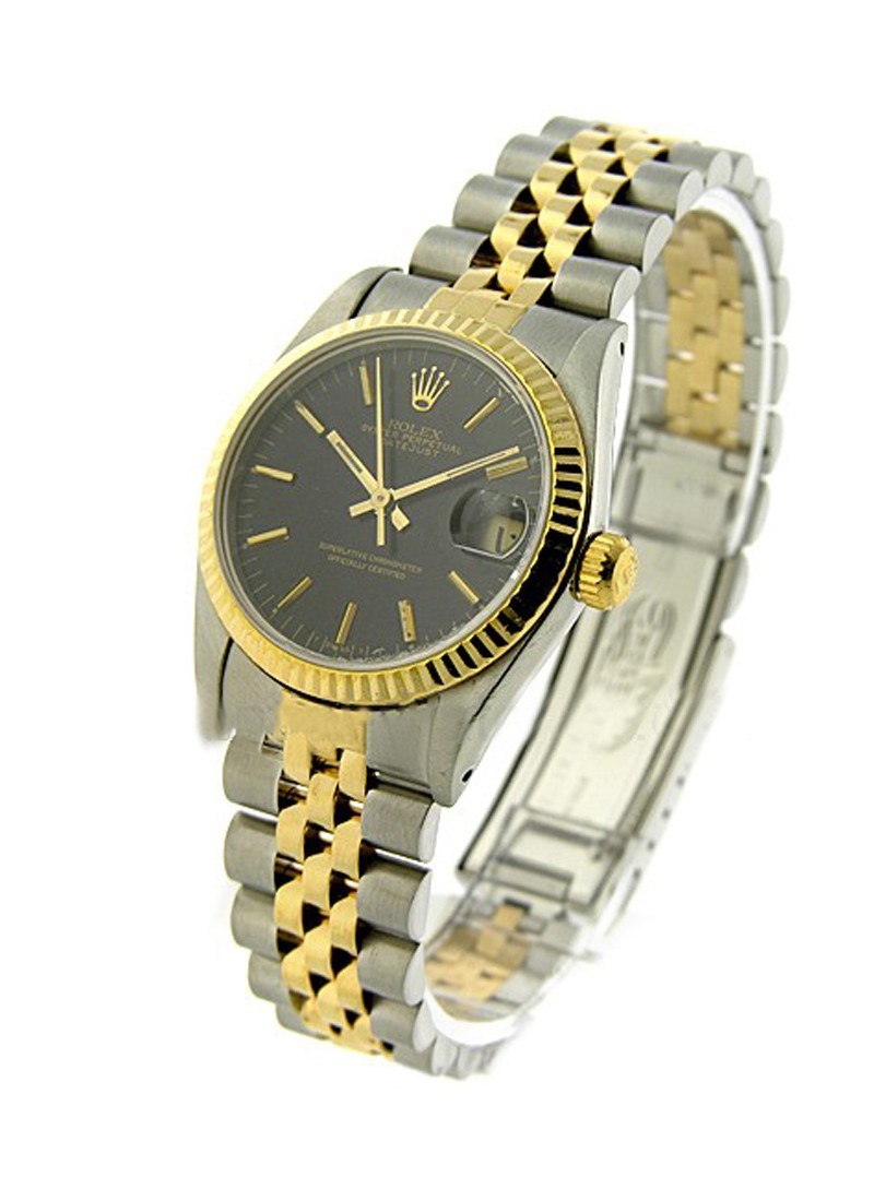 Pre-Owned Rolex Mid Size Datejust - Steel with Yellow Gold Fluted Bezel