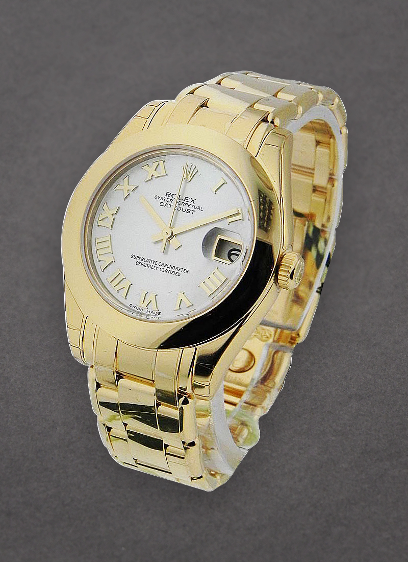 Pre-Owned Rolex Masterpiece Midsize 34mm in Yellow Gold with Smooth Bezel