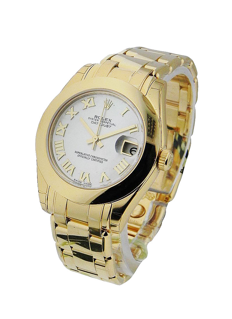 Pre-Owned Rolex Masterpiece Midsize 34mm in Yellow Gold with Smooth Bezel
