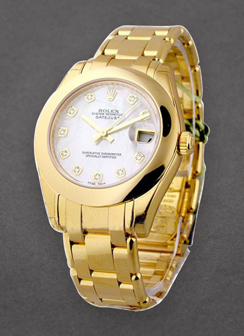 Pre-Owned Rolex Masterpiece Midsize 34mm in Yellow Gold with Smooth Bezel