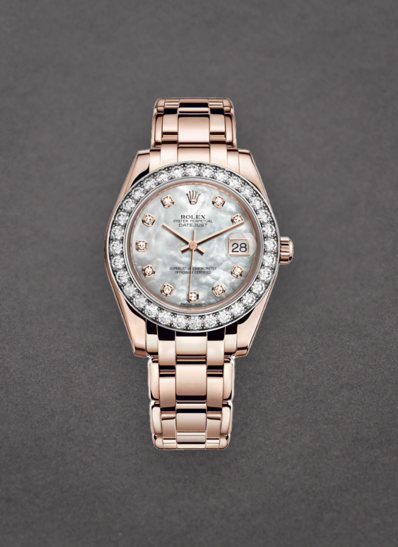 Pre-Owned Rolex Masterpiece Midsize in Rose Gold with Diamond Bezel