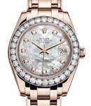 Masterpiece Midsize in Rose Gold with Diamond Bezel on Pearlmaster Bracelet with MOP Diamond Dial