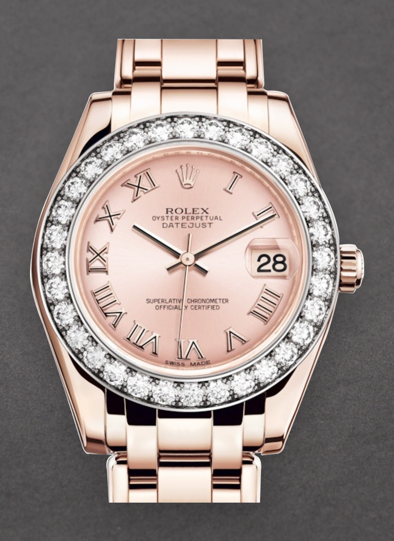 Pre-Owned Rolex Masterpiece Midsize in Rose Gold with Diamond Bezel