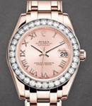 Masterpiece Midsize in Rose Gold with Diamond Bezel on Pearlmaster Bracelet with Pink Roman Dial