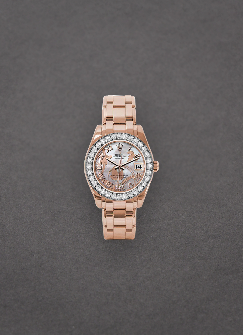 Pre-Owned Rolex Masterpiece Midsize in Rose Gold with Diamond Bezel