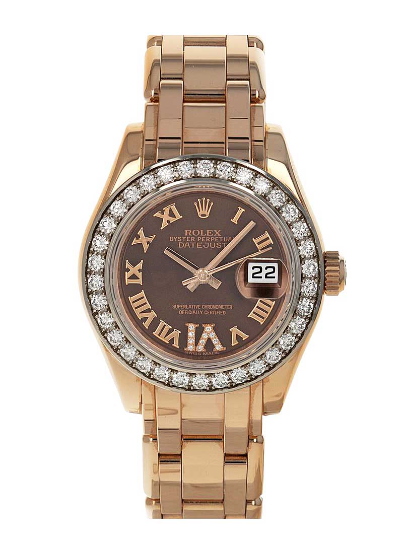 Pre-Owned Rolex Masterpiece Midsize in Rose Gold with Diamond Bezel