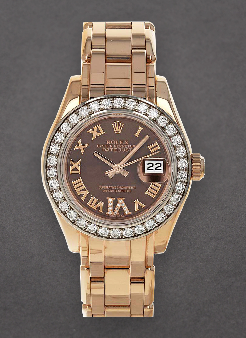 Pre-Owned Rolex Masterpiece Midsize in Rose Gold with Diamond Bezel