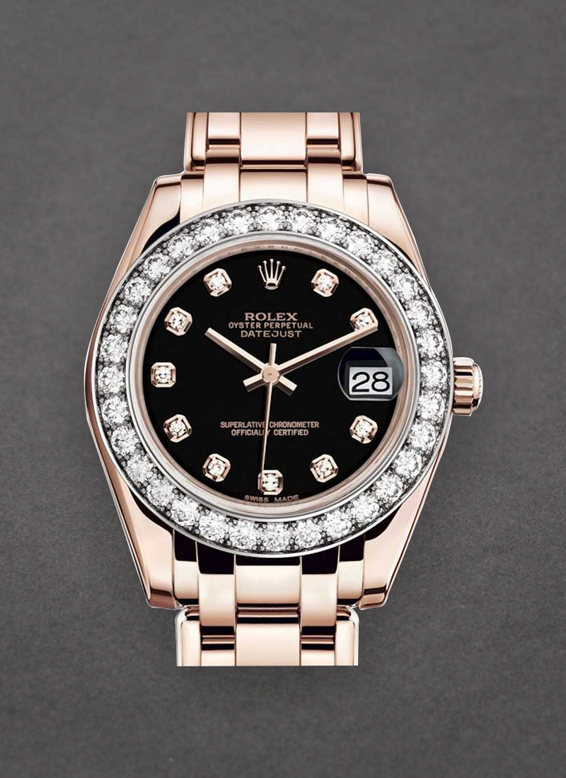 Pre-Owned Rolex Masterpiece Midsize in Rose Gold with Diamond Bezel