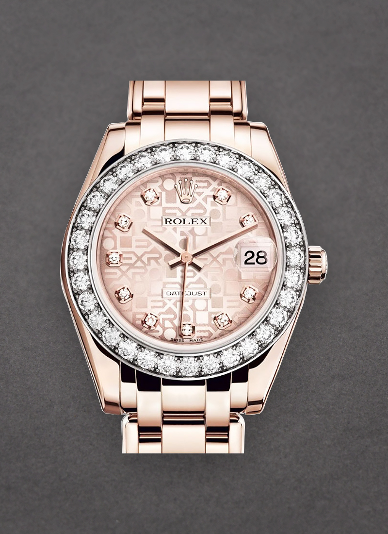 Pre-Owned Rolex Masterpiece Midsize in Rose Gold with Diamond Bezel