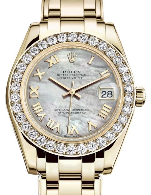 Pre-Owned Rolex Masterpiece Midsize 34mm in Yellow Gold with Diamond Bezel