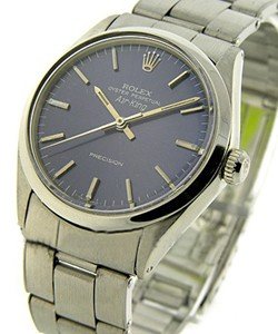 Air-King in Steel on Steel Oyeaster Bracelet with Blue Stick Dial