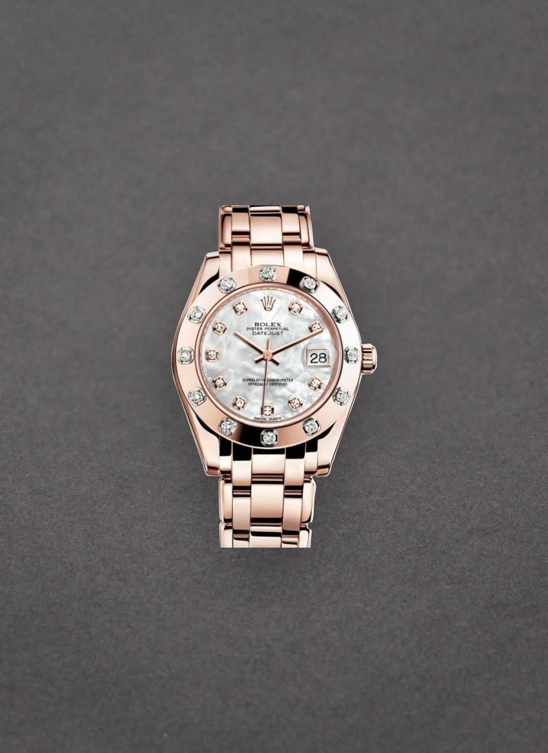 Pre-Owned Rolex Masterpiece 34mm in Rose Gold with 12 Diamond Bezel