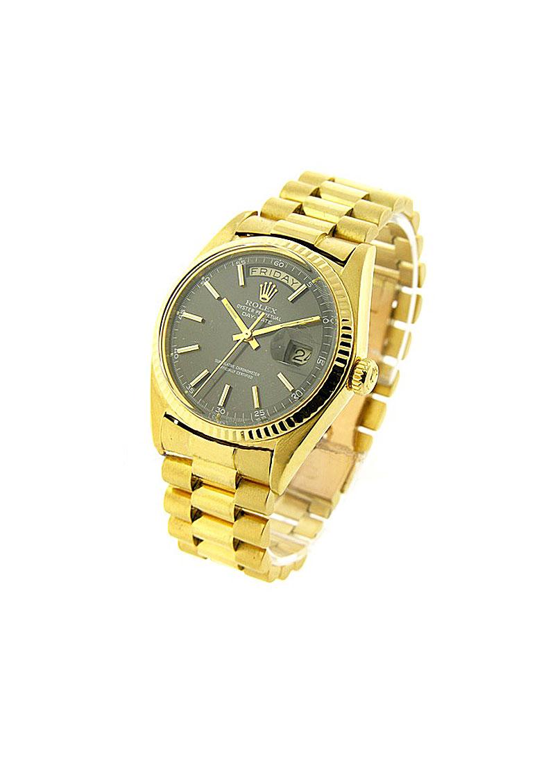 Pre-Owned Rolex Day Date 36mm in Yellow Gold with Fluted Bezel